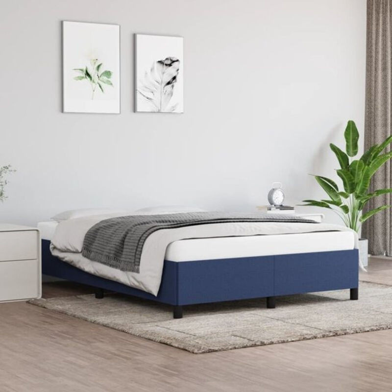 Polsterbett vidaxl in Blau aus Stoff und Holzwerkstoff, B/T/H: 140 x 200 cm - Bild 1