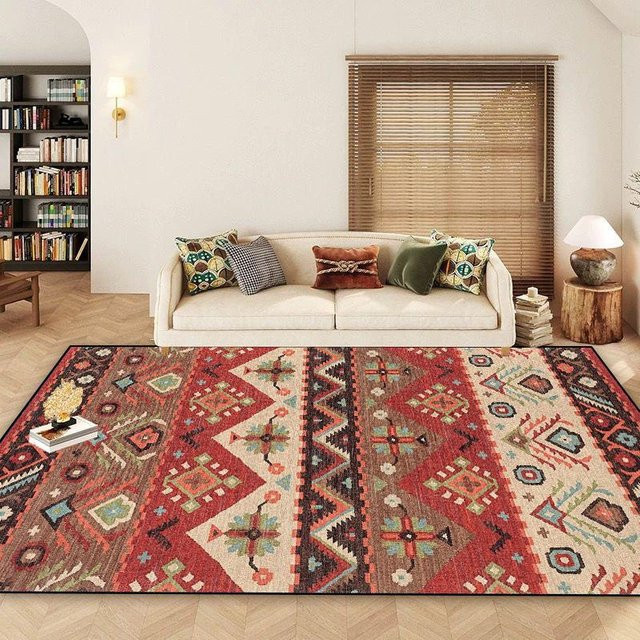 Wucifang Jewelry Marokko Retro Teppich im Bohemian Design, geometrisch, mehrfarbig, rutschfest und waschbar, B/T: 160 x 230 cm - Bild 1