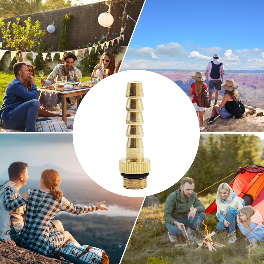 APWIKOGER Kupfer-Flüssiggas-Gummischlauchadapter für Flachzylinder-Tanks und Outdoor-Kochherde in Gold - Bild 2