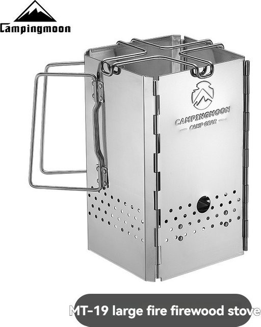 CAMPINGMOON Klappbarer Campingofen aus Edelstahl in Silber zum Kochen, Braten und Frittieren - Bild 1