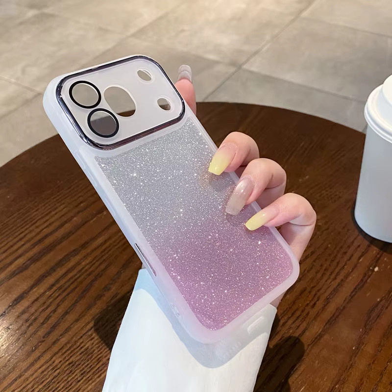 Luxuriöse Glitzer-Farbverlauf Handyhülle für Honor in Multicolour und Grün mit Kamera-Vollschutz - Bild 3
