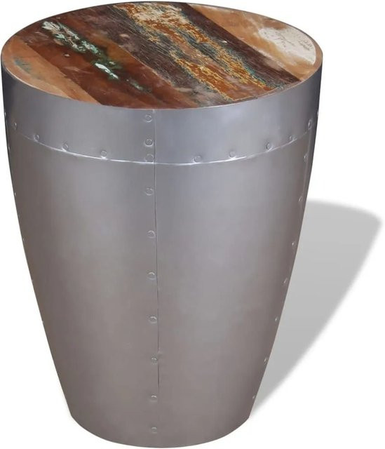 vidaXL Sitzhocker im Retro-Industrie-Stil aus Massivholz und Metall in Braun B: 36,0 cm, T: 36,0 cm, H: 44,0 cm - Bild 1