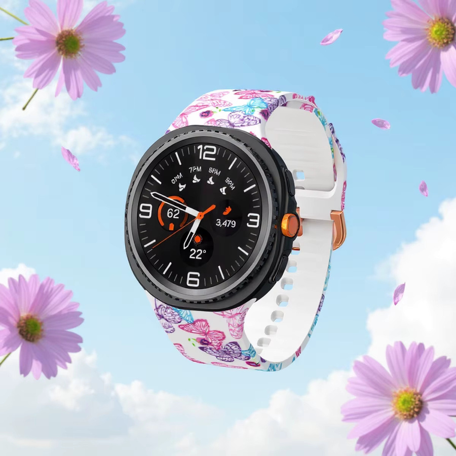 FancyWrist Uhrenarmband Silikon, Blumenmuster, Bunt, Unisex - Bild 2
