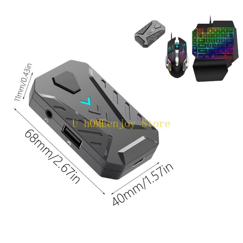 B0KF Gaming-Tastatur- und Mauskonverter mit Vibrationseffekt für Mobile Games in Schwarz - Bild 3