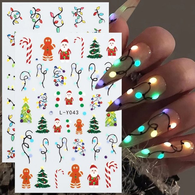Weihnachten Nail Art Aufkleber, Glänzend, Unisex - Bild 1