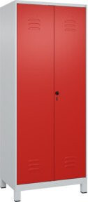 C+P PSA Doppel-Spind Classic PLUS mit 2 Abteilen, grau und rot, mit Sicherheits-Drehriegel und Füßen, B/T/H: 195 x 80 x 50 cm - Bild 1