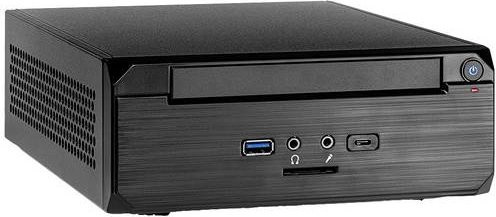Inter-Tech MW-02 II Mini-Tower Gehäuse Schwarz mit USB-A und USB-C Anschlüssen - Bild 1