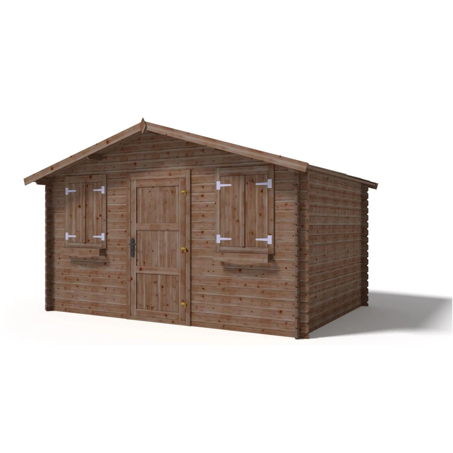 Altanka Gartenhaus Gerätehaus aus Fichtenholz in Braun, B/T: 4 x 3 m, 28 mm Wandstärke, imprägniert - Bild 2
