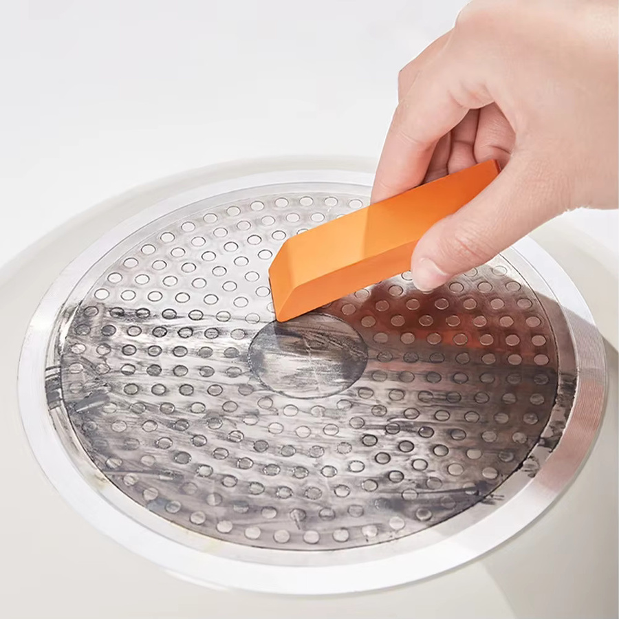Alloet Kalk-Radiergummi aus Melamin als multifunktionaler Rostentferner für Glas, Badezimmer und Küche, orange, wiederverwendbar für Nass- und Trockenreinigung - Bild 2