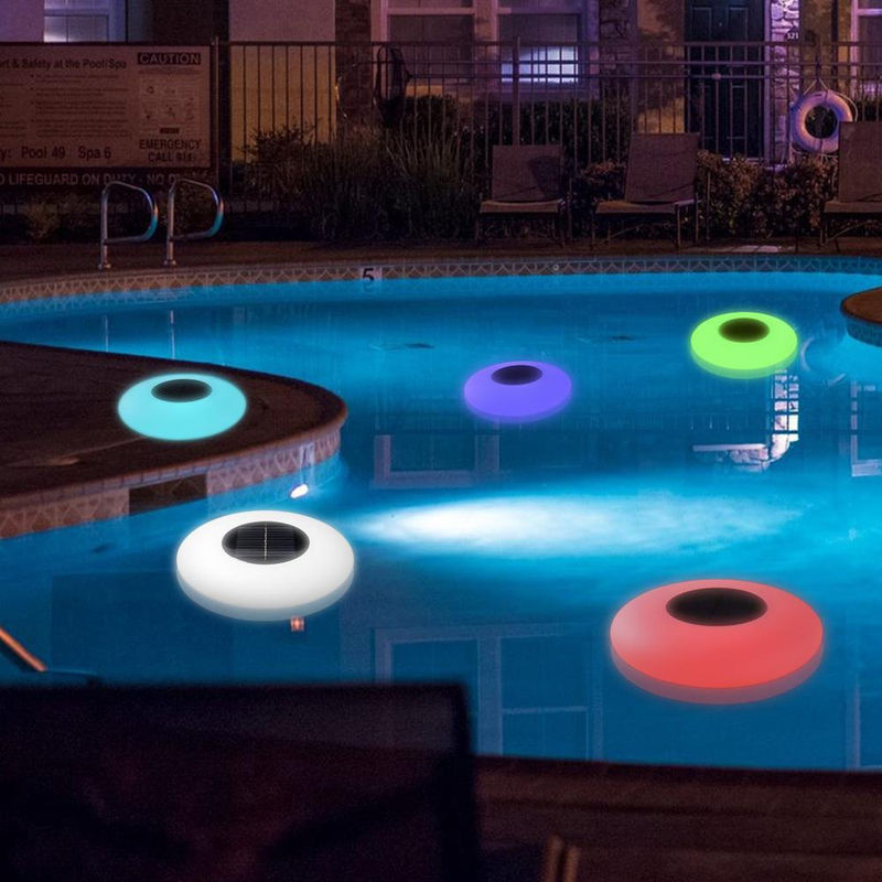 TOMTOP JMS Solar LED Schwimmlicht Set mit 16 Farben, IP67 Wasserdicht, Weiß, 4 Stück - Bild 7