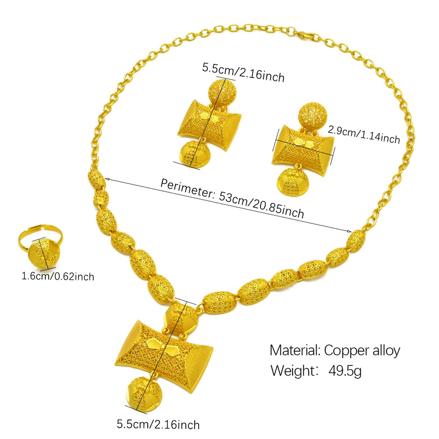 ANIID Schmuckset Halskette und Ohrringe, 24k vergoldet, Damen - Bild 3