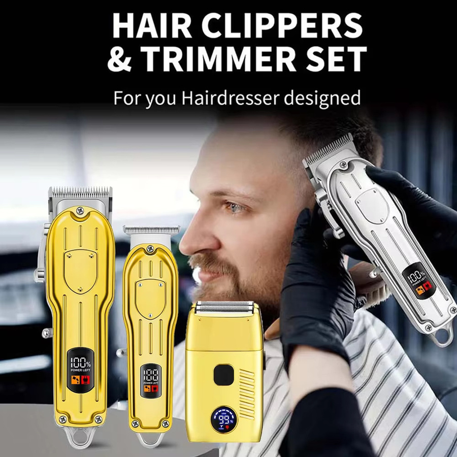 Edieu 3-in-1 Haarschneidemaschine und Trimmer, Herren, Silber/Gold - Bild 2
