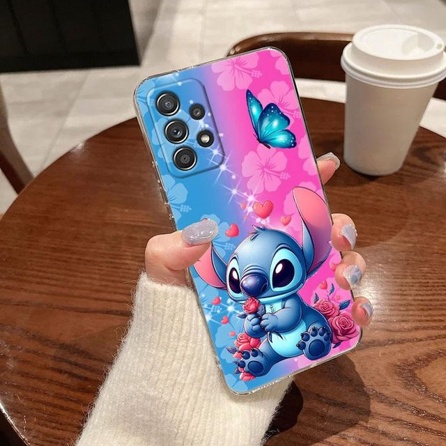 Stitch Clear Case Stoßfeste Schmetterling Handyhülle für Samsung Galaxy A15 A16 A17 A26 A34 A35 A36 A54 A55 A56 A57 A06 A07 transparent multicolour - Bild 1