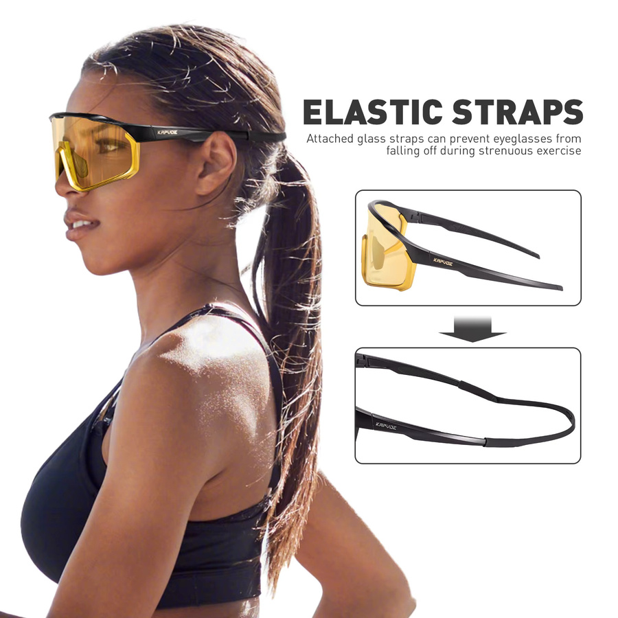 Kapvoe Sportbrille, Vollrand, Lila Golden Rot, Kunststoff - Bild 3