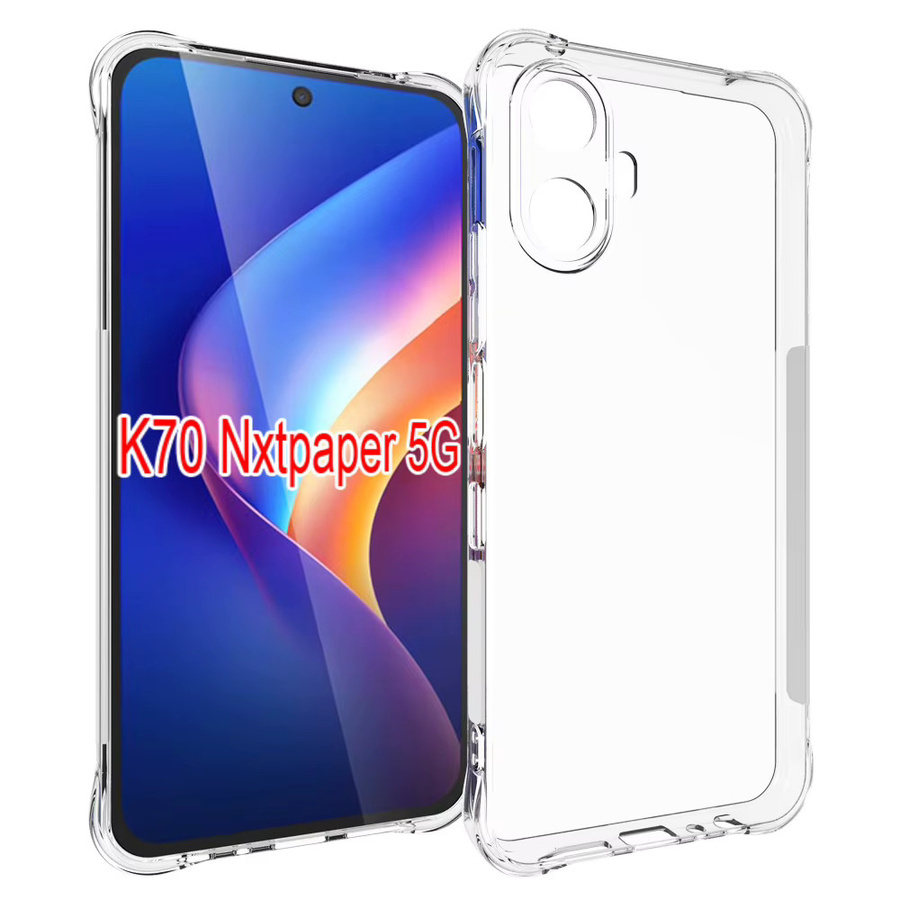Stoßfeste Silikon Handyhülle für TCL K70 Nxtpaper 5G und TCL K70 XE 5G, transparente TPU Schutzhülle mit Airbag-Ecken - Bild 1