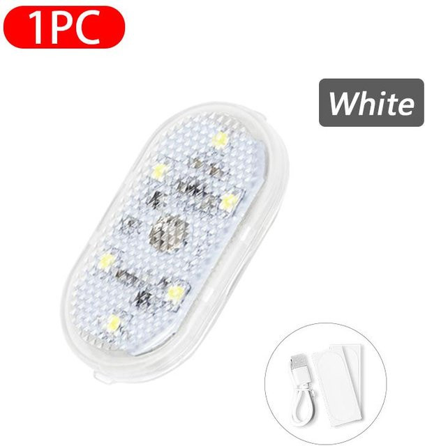 SEAMETAL Mini LED Touch Auto Innenraumleuchte, kabellose dimmbare Umgebungs- und Leselampe, Weiß/Transparent, wiederaufladbar - Bild 1