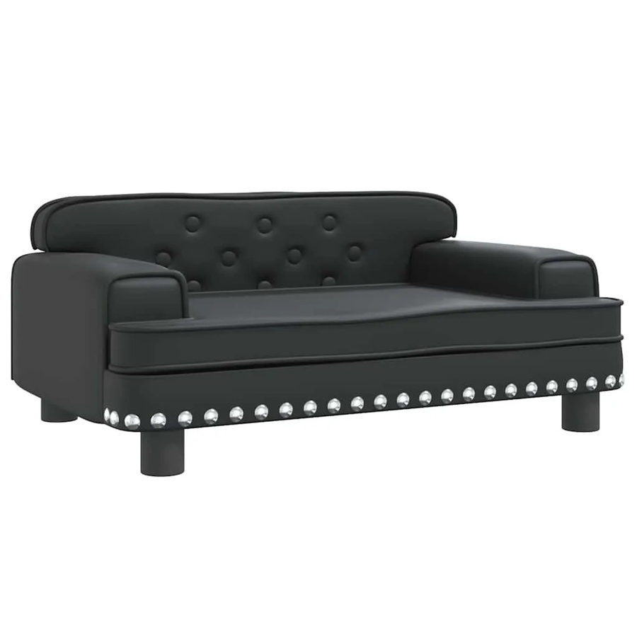 vidaXL Hundebett Sofa aus Kunstleder in Schwarz, B/T/H: 70 x 45 x 30 cm - Bild 2