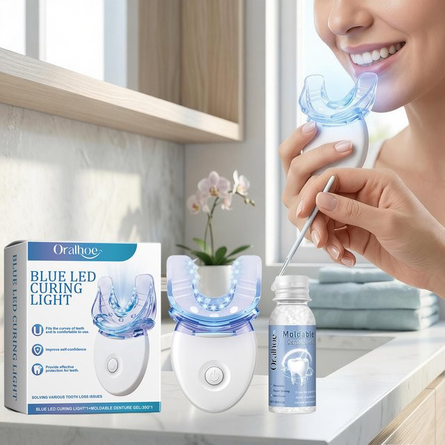 Oralhoe Zahnaufhellungs-Set mit blauem LED-Härtungslicht - Bild 1