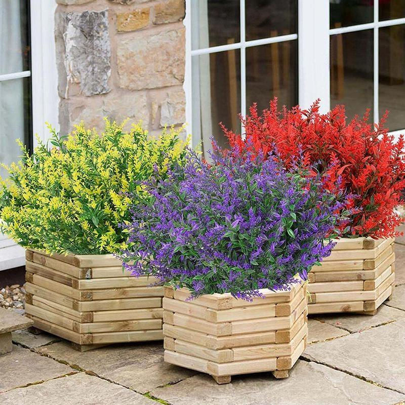 8 Bündel künstlicher Lavendel in Lila von yuyongzhi, wetterfeste Kunstblumen für Garten und Veranda, Höhe: 35 cm - Bild 10