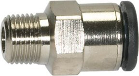 Riegler Gerade Steckverschraubung click-clock aus Messing in Silber, R 3/8 a., für Schlauch-Ø 10 mm - Bild 1