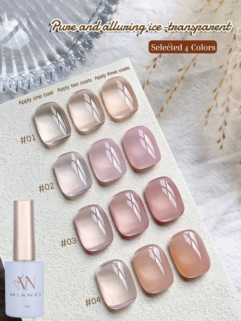 MIANEL Gel Nagellack, Nude, Transparent, 12 ml - Bild 1