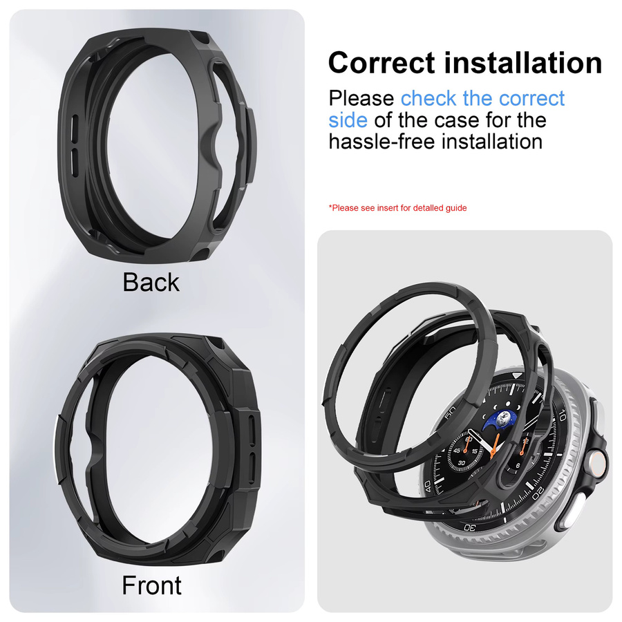 Lünettenring-Abdeckung für Samsung Galaxy Watch 8, PC, Schwarz, Klassisch - Bild 3