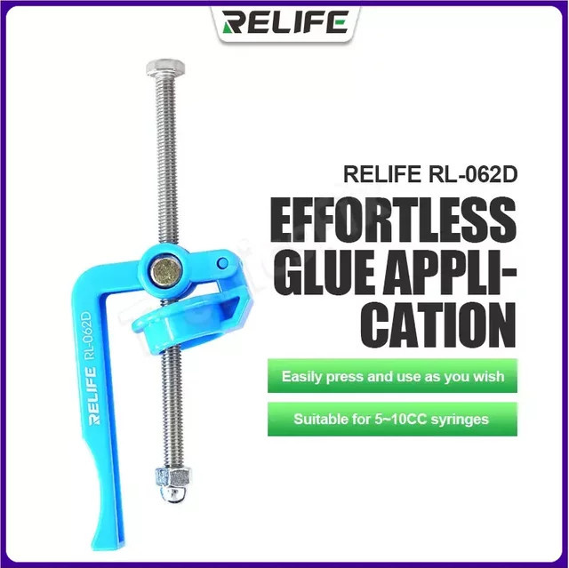 Reinife RL-062D Manuelle Klebepistole für Lötpaste und Schweißöl mit Schubstange für 5-10cc, Blau - Bild 1