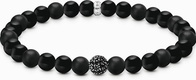 Thomas Sabo Armband, 925 Silber, Obsidian, schwarz, Unisex - Bild 1