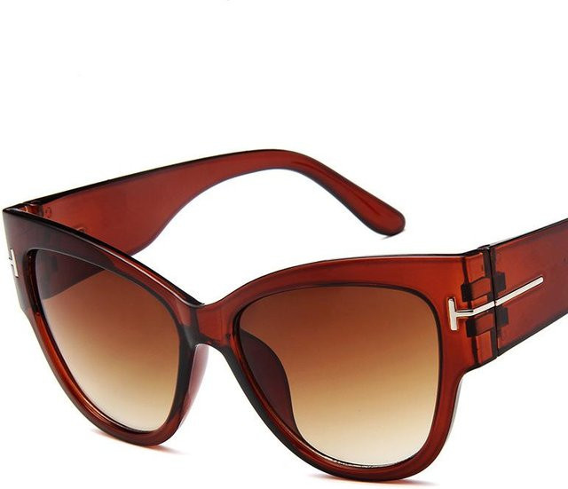 Yalujia Sonnenbrille Butterfly, Kunststoff, Vollrand, Unisex, Braun - Bild 1