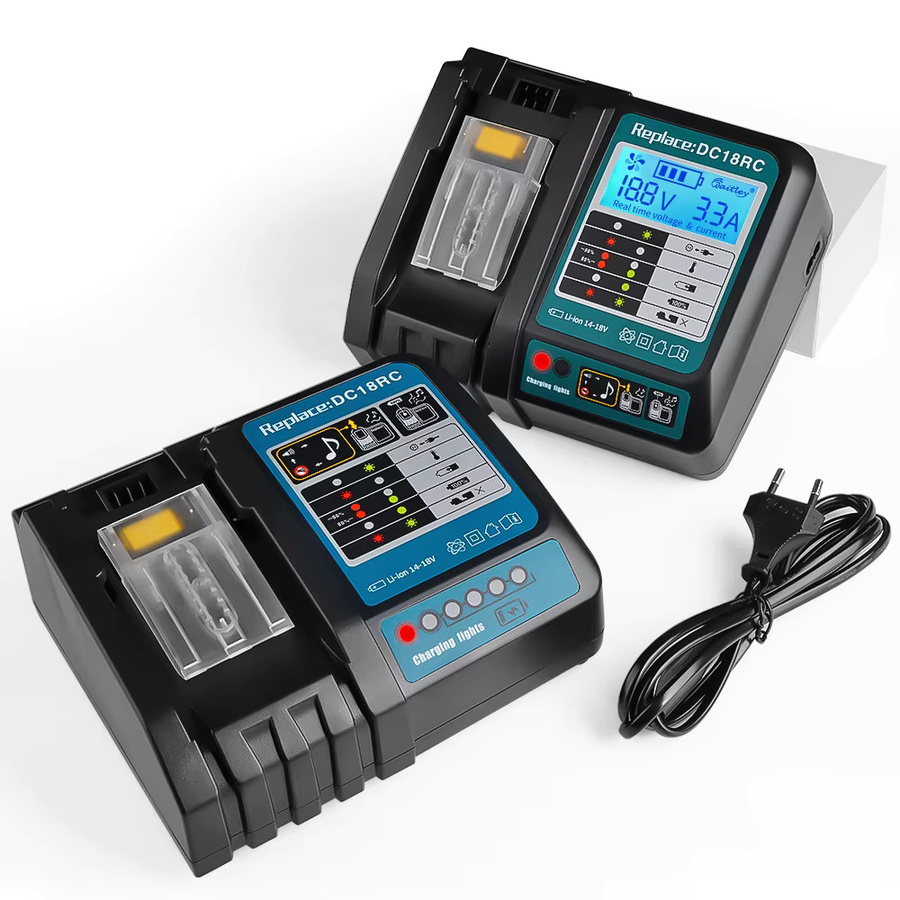 Waitley Batterieladegerät mit 3A Schnellladestrom für Makita 14,4 V und 18 V Akkus DC18RCT DC18RA BL1850 BL1860 in Schwarz - Bild 5
