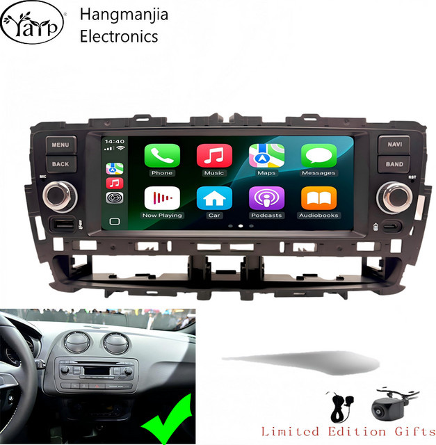 Hangmanjia Android 13 Autoradio für SEAT Ibiza 6J IV 4 2012-2015 mit GPS, Wireless Carplay und Auto DSP in Schwarz - Bild 1
