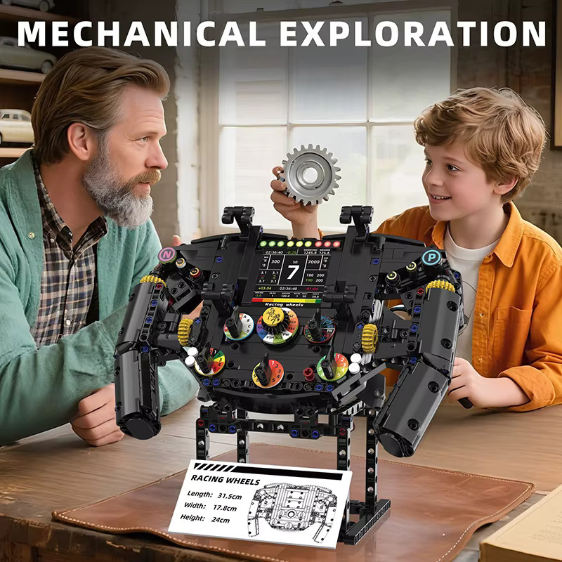 MENBIS Technische Bausteine Formel-Rennfahrzeug Lenkrad-Maschine, 800 Teile - Bild 5