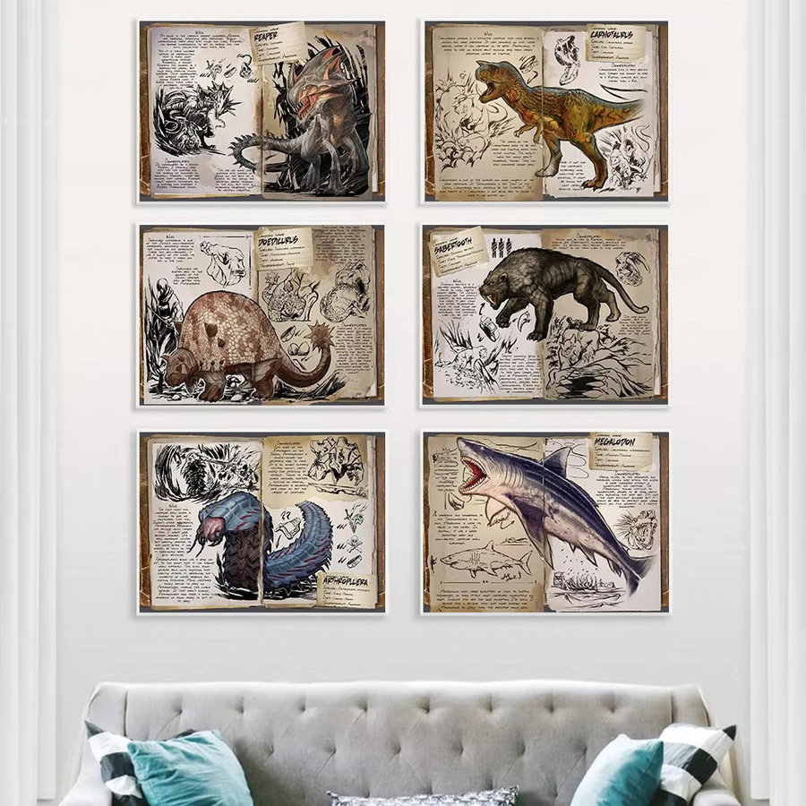 Modulare Leinwand Potdemiel Ark Survival Evolved Dinosaurier Poster Moderne Wandkunst im Landscape Format - Bild 2