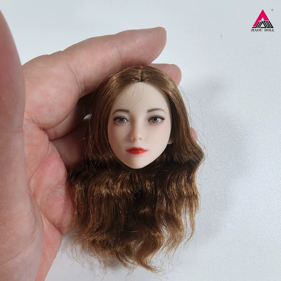 JIAOU DOLL Schönheits-Mädchenkopfskulptur, 1/6 Maßstab, mit langen Haaren und Make-up, Zubehör - Bild 3