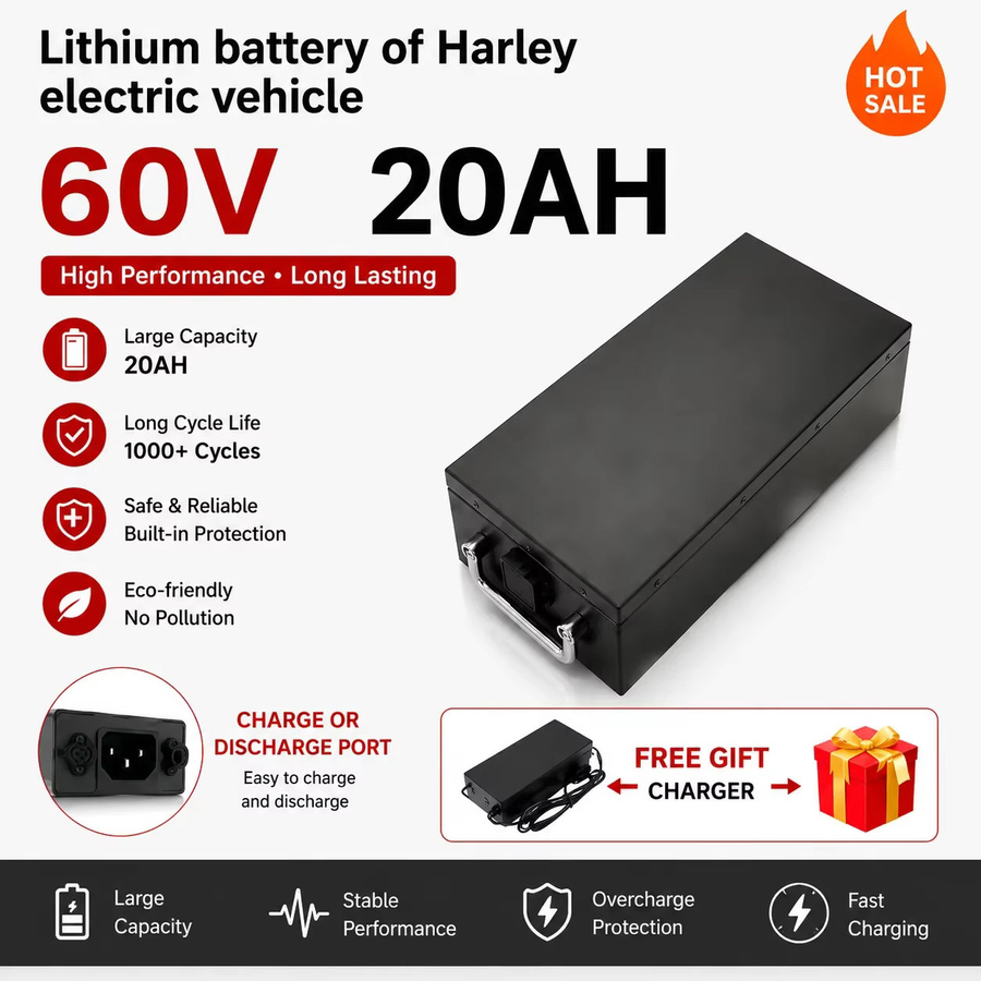 Lithium-Akku für Harley Citycoco Elektromotorräder, 60V, Farbe: Schwarz, mit intelligentem BMS und wasserdichtem Gehäuse - Bild 7