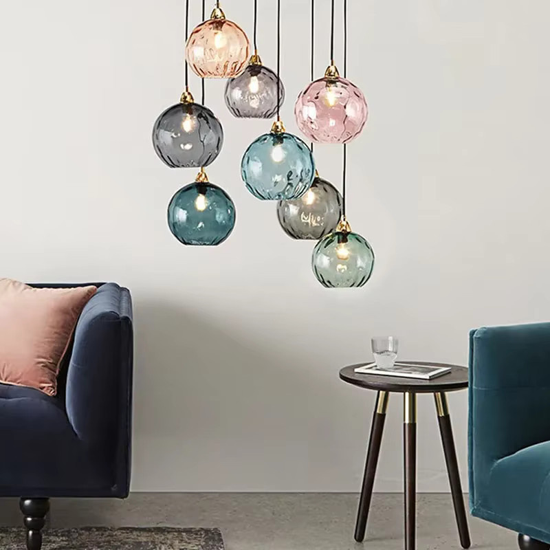ZCTOP Moderne Glaskugel Pendelleuchte in verschiedenen Farben für Küche und Schlafzimmer - Bild 2