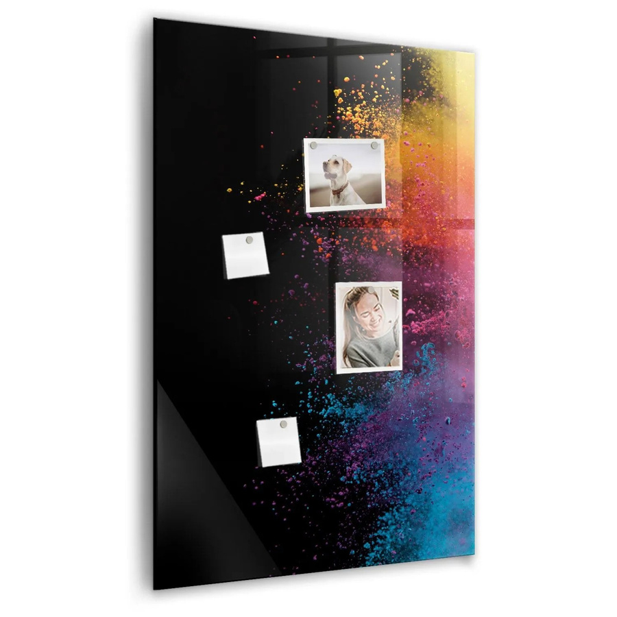 Tulup Glas Magnettafel Farbpulver Weiß B: 60 cm, H: 90 cm - Bild 2