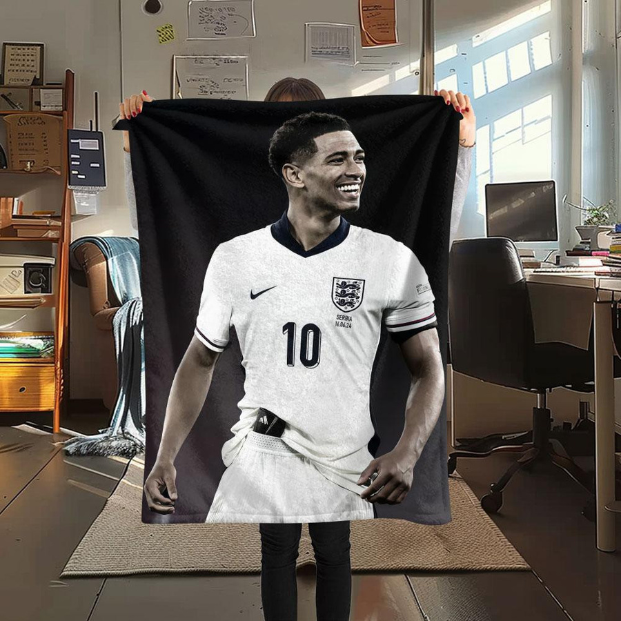Jude Bellingham Flanelldecke von HAPPYDAYSET, bunter Überwurf für Sofa und Schlafzimmer, B/B: 80 x 120 cm - Bild 3