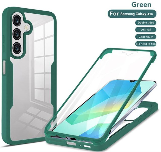 360 Ganzkörperschutzhülle mit Displayschutzfolie für Samsung Galaxy A16, A26, A36, A56 5G und S25 Ultra in Grün - Bild 1