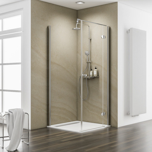 Schulte Eckdusche MasterClass in Silber mit transparenter Glaswand, B/T: 90 x 90 cm, Höhe: 200 cm, Tür rechts - Bild 2