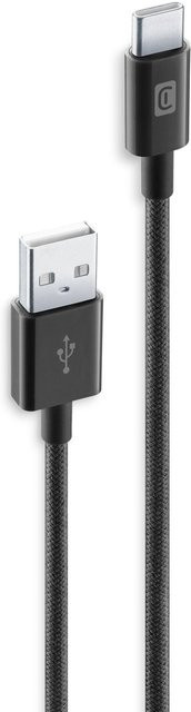 Cellularline Braided Data Cable USB-A auf USB-C in Schwarz (1,5 m) - Bild 1