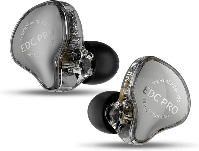KZ EDC PRO In-Ear Kopfhörer HiFi Bass Musik IEM mit abnehmbarem 2Pin Kabel in Silber Transparent - Bild 1