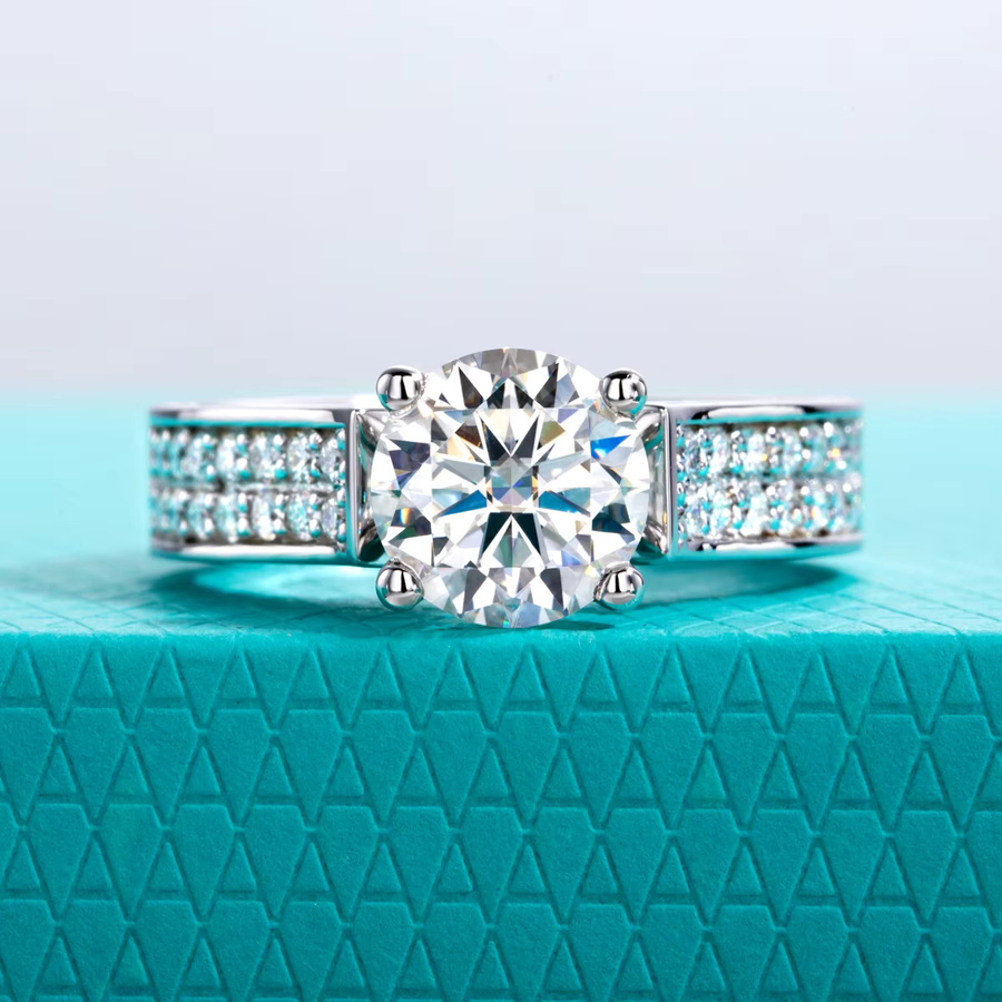 AnuJewel Verlobungsring, 925 Silber, Moissanit, Damen - Bild 2