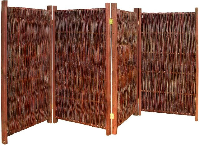 Noor Paravent aus Weide und Kiefer in Braun, B/H: 150 x 240 cm - Bild 1
