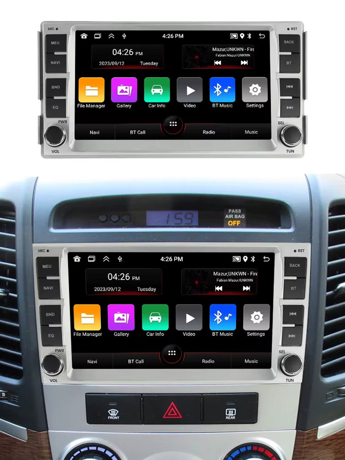 NAVIFANS Android 15 Autoradio mit 7 Zoll Display für Hyundai Santa Fe 2 (2006 - 2012), Multimedia Player mit GPS Navigation, Carplay und Android Auto, Schwarz - Bild 7