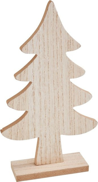 VBS Weihnachtsbaum mit Standfuß aus Holz in Beige für die Tischdekoration - Bild 1