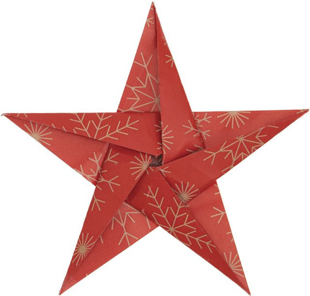 Rico Design Paper Poetry Bascetta Origamipapier Schneeflocken Rot, 10 x 10 cm - Bild 1