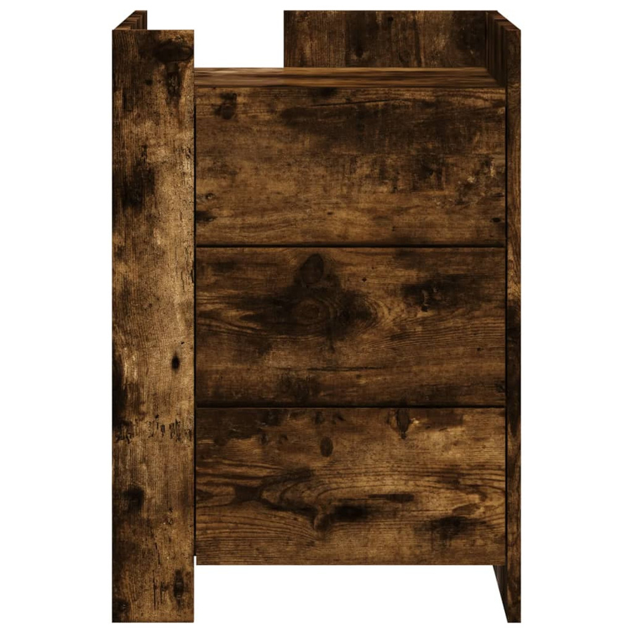 vidaXL Nachttisch in Räuchereiche, Farbe Braun, B/T/H: 45 x 50 x 65 cm - Bild 4