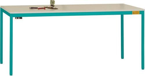 Manuflex UNIDESK ESD-Arbeitstisch LD1916.5021 mit Kunststoffplatte, Gestell Wasserblau RAL 5021, B/T/H: 160 x 80 x 70,5 cm - Bild 1