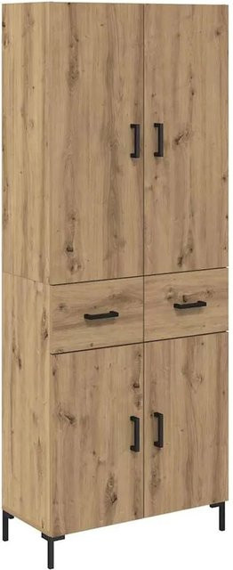 vidaXL Highboard Artisan-Eiche in Braun mit Türen und Schubladen, B/T/H: 69,5 x 34 x 180 cm - Bild 1